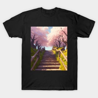 Serene - Cherry Blossom Stair T-Shirt